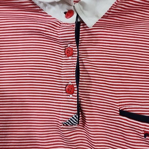 Vintage FILA Womens Medium collared sleeveless top Striped Red White Blue Shirt‎ - Picture 5 of 16